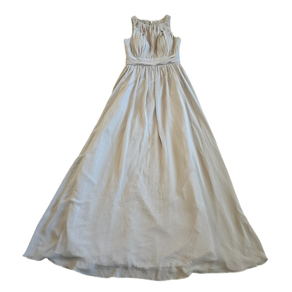 Azazie Luz Bridesmaid Dress Gown Silver Grey Lace Flowy Size A2 2 Women's NWT